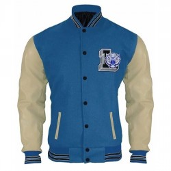 13 Reasons Why Blue and White Letterman Wool Jacket