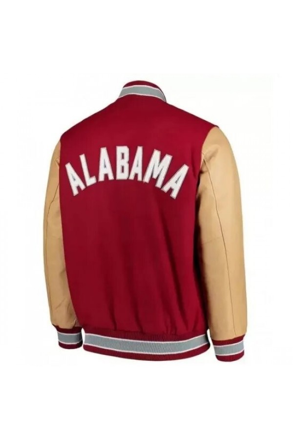 Alabama Crimson Tide Red Letterman Varsity Wool Jacket