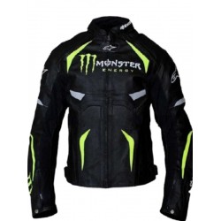 Alpinestars Monster Energy Scream Black Leather Jacket