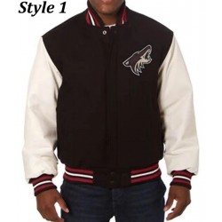 Arizona Coyotes Black and White Wool Jacket