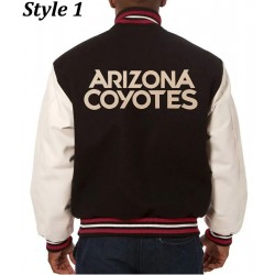 Arizona Coyotes Black and White Wool Jacket