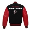 Atlanta Falcons Red and Black Letterman Varsity Wool Jacket