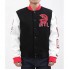 Atlanta Hawks Black and White Letterman Wool Jacket