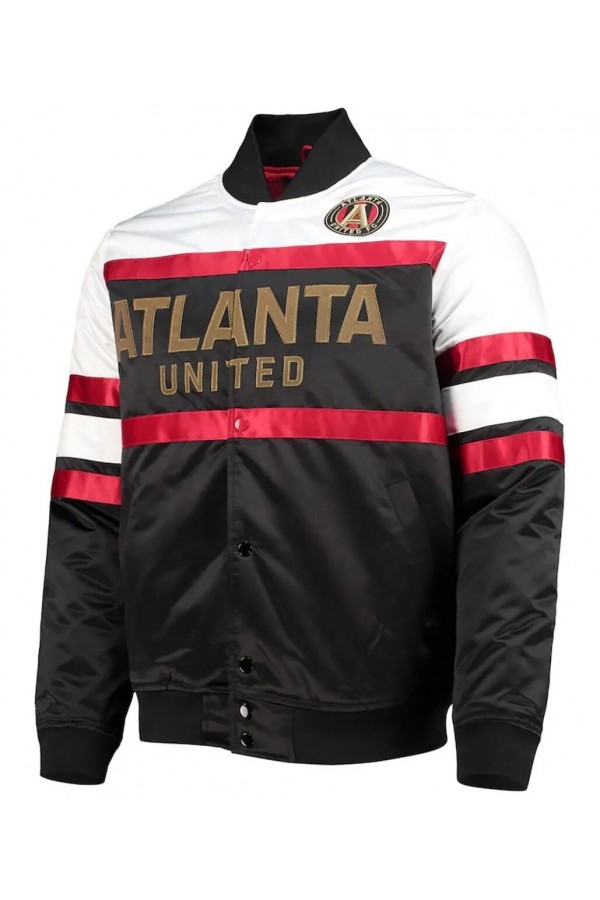 Atlanta United FC Black and White Satin Jacket Atlanta United FC Black and White Satin Jacket
