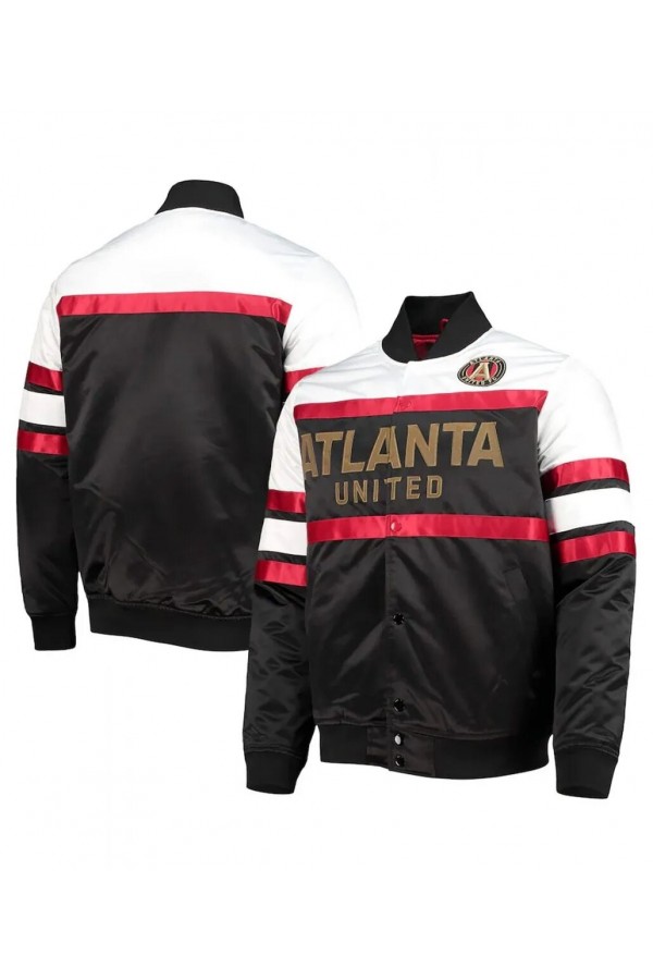 Atlanta United FC Black and White Satin Jacket Atlanta United FC Black and White Satin Jacket