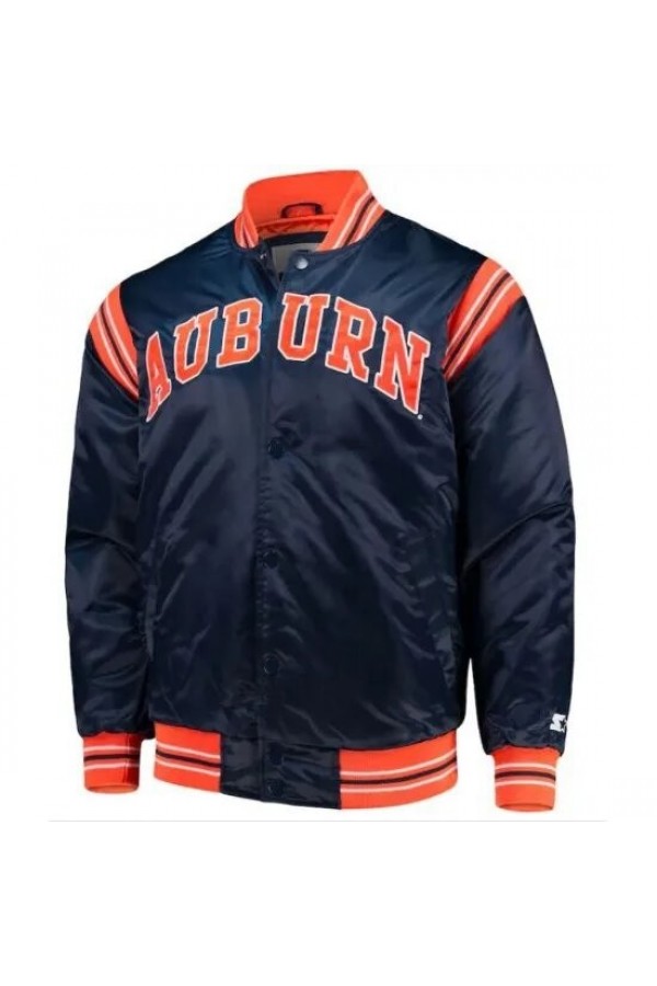 Auburn The Enforcer Tigers Blue Satin Jacket