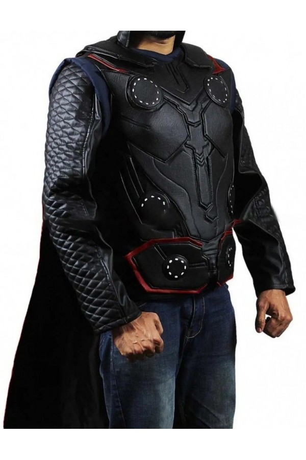 Avengers Endgame Thor Black Leather Vest Costume 