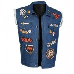 Barley Lightfoot Onward Blue Patched Denim Vest