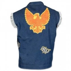 Barley Lightfoot Onward Blue Patched Denim Vest