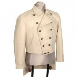 Ben Foster 3 10 To Yuma Off White Double Breasted Leather Jacket