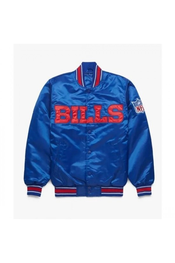 Bills Gameday Bomber Satin Blue Jacket