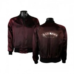 Blade Runner Crew 1982 Bomber Maroon Satin Jacket