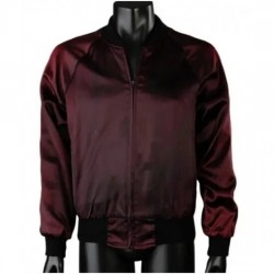 Blade Runner Crew 1982 Bomber Maroon Satin Jacket