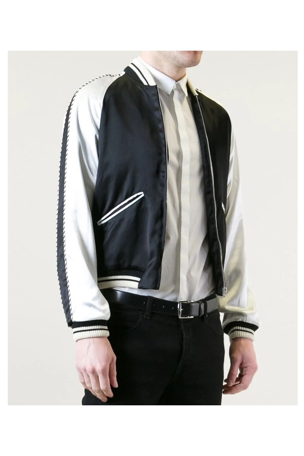 Blood Luster Souvenir Black and White Satin Jacket Blood Luster Souvenir Black and White Satin Jacket