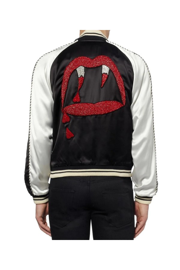 Blood Luster Souvenir Black and White Satin Jacket Blood Luster Souvenir Black and White Satin Jacket