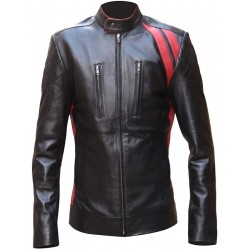 Cafe Racer Biker Black Leather Jacket