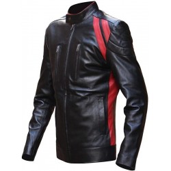 Cafe Racer Biker Black Leather Jacket