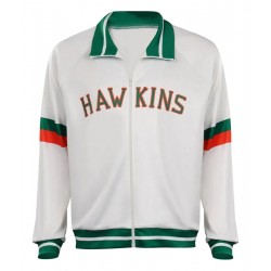Caleb Mclaughlin Stranger Things S04 White Polyester Jacket