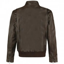 Call of Duty WWII Mens Brown Zipper Leather Jacket