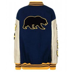 Calvin Klein NYC California Blue and White Letterman Jacket
