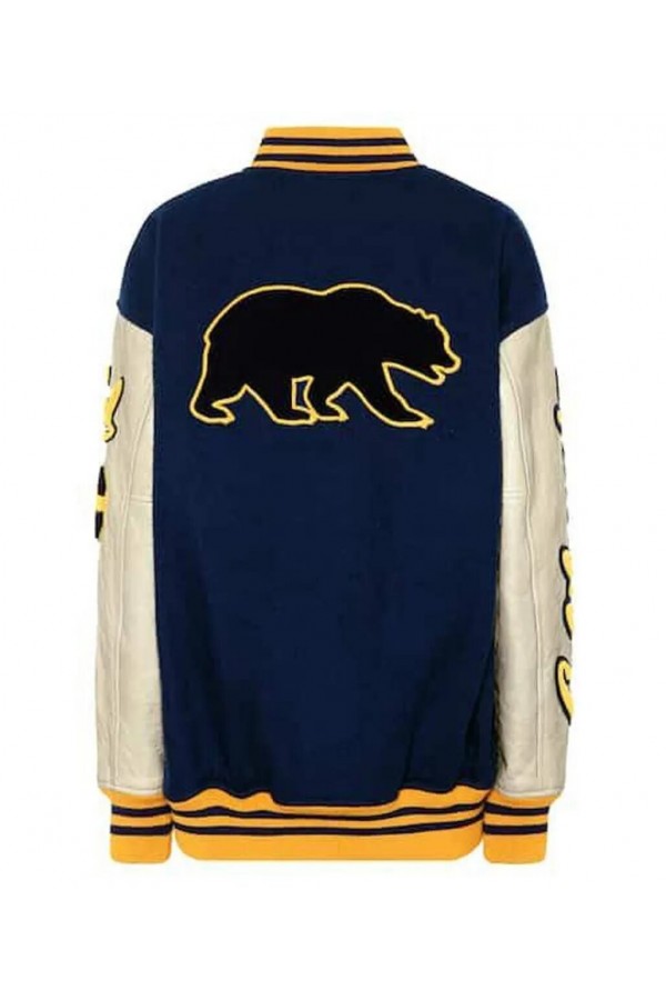 Calvin Klein NYC California Blue and White Letterman Jacket Calvin Klein NYC California Blue and White Letterman Jacket