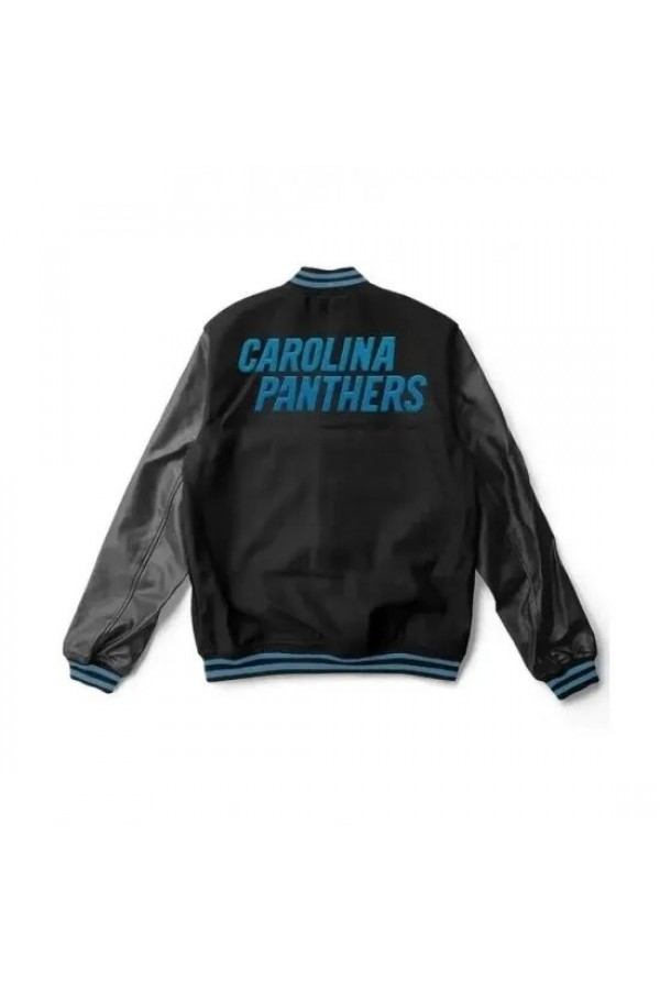 Carolina Panthers Letterman Black Wool Jacket
