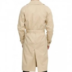 Castiel Supernatural Soft Beige Cotton Trench Coat Castiel Supernatural Soft Beige Cotton Trench Coat