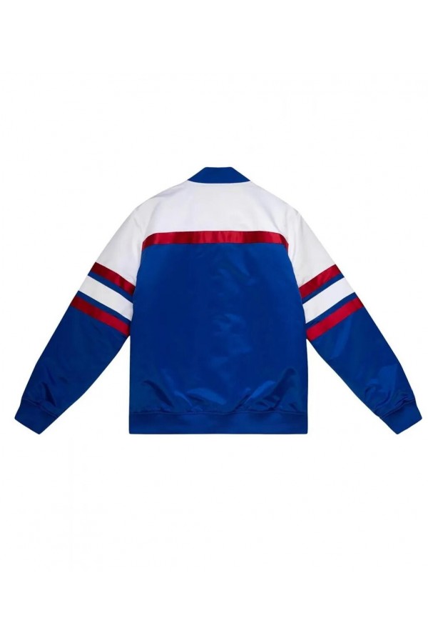 Chicago Cubs Heavyweight Blue and White Satin Jacket Chicago Cubs Heavyweight Blue and White Satin Jacket