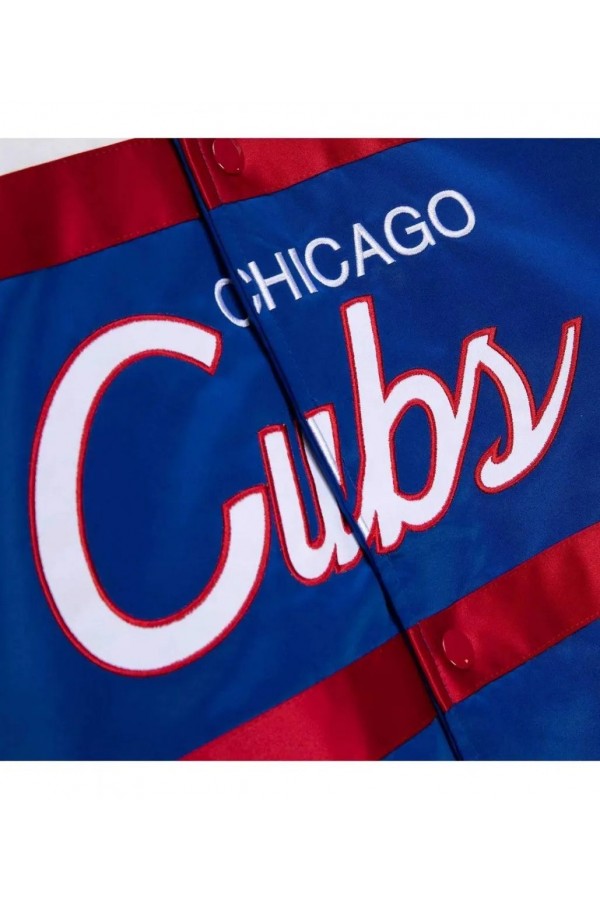Chicago Cubs Heavyweight Blue and White Satin Jacket Chicago Cubs Heavyweight Blue and White Satin Jacket