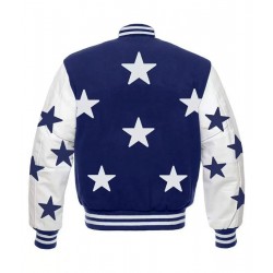 Dallas Cowboys Stars Blue and White Varsity Jacket