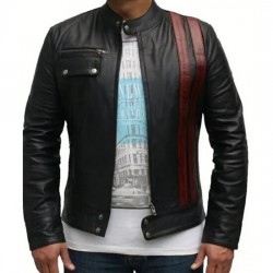 Death Race Frankenstein Biker Black Leather Jacket