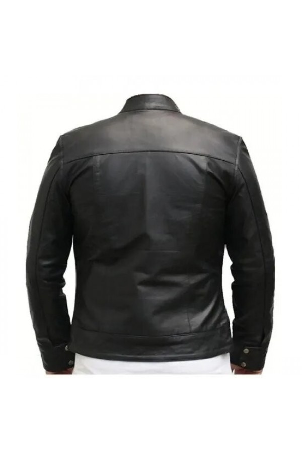 Death Race Frankenstein Biker Black Leather Jacket