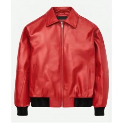 Drake Albanian Flag Red Leather Jacket