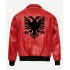 Drake Albanian Flag Red Leather Jacket