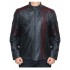 Elegant Burgundy Stripes Biker Leather Jacket