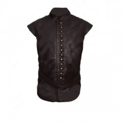 Galavant Joshua Sasse Brown Leather Vest