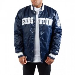 Georgetown Blue Satin Bomber Jacket