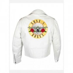Guns N Roses Paradise City White Motorcycle Leather Jacket