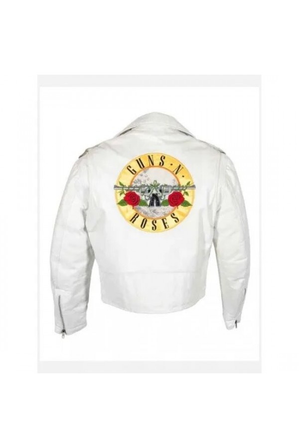 Guns N Roses Paradise City White Motorcycle Leather Jacket
