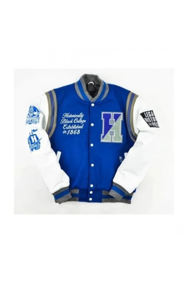Hampton University Blue and White Varsity Wool Jacket