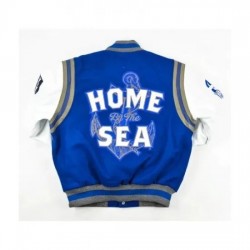 Hampton University Blue and White Varsity Wool Jacket