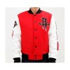 Houston Rockets Letterman Red and White Jacket