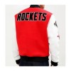 Houston Rockets Letterman Red and White Jacket