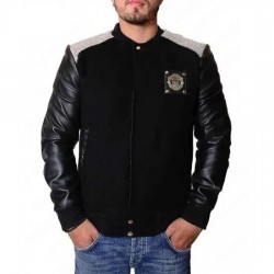 Manchester United Bomber Black Wool Jacket
