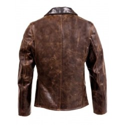 Men Brown Distressed Leather Jacket