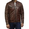 Men Cafe Racer Brown Leather Jacket Men Cafe Racer Brown Leather Jacket