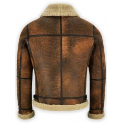 Mens B3 Sheepskin Dark Copper Shearling Leather Jacket