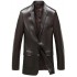 Mens Classic Dark Brown Leather Blazer