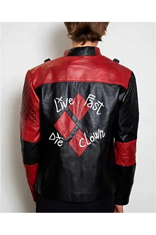Mens Harley Live Fast Die Clown Leather Jacket