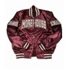Mens Morehouse College Maroon Bomber Satin Jacket Mens Morehouse College Maroon Bomber Satin Jacket